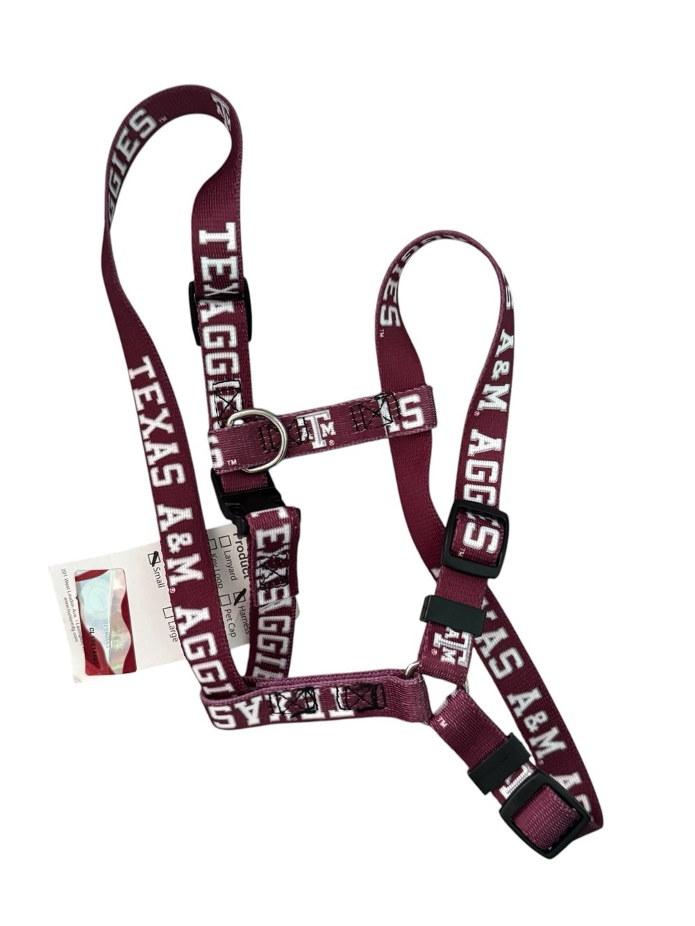 Texas A& M Extra Small 5/8” Adjustable Pet Harness Maroon NEW NWT